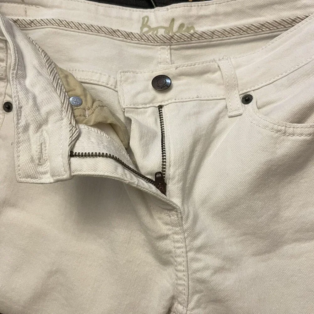 Boden Women Cropped White Jean 6P Solid Summer Denim Luxe Stretch Casual Preppy - Picture 9 of 13